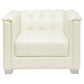 Chaviano - Upholstered Track Arm Accent Chair - Pearl White