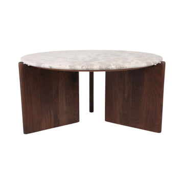 Somerset Marble And Wood Coffee Table - Brown
