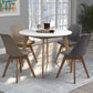 Breckenridge - Round Dining Table - Matte White And Natural Oak