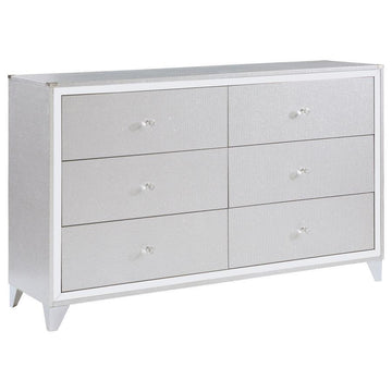 Larue - 6-Drawer Dresser - Silver