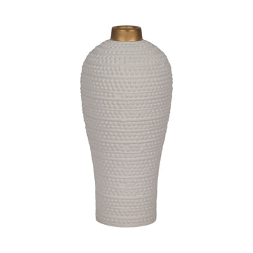 Riad Large Ceramic Vase - White