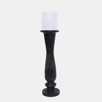 27" Traditional Hurricane On Pedestal - Black