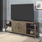 Abiram - TV Stand - Rustic Oak Finish