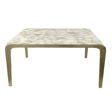 Larimore Quartz Top Coffee Table - Gold / White