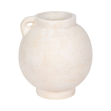 10" Bulbous Jug With Handle - White