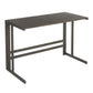 Roman - Office Desk - Antique Metal And Espresso Wood - Pressed Grain Bamboo