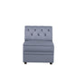 Bois II - Armless Chair - Gray Velvet