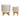 Chevron Planter With Wood Stand 5 / 8" (Set of 2) - Beige