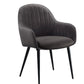 Caspian - Side Chair (Set of 2) - Dark Gray Fabric & Black Finish