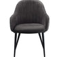 Caspian - Side Chair (Set of 2) - Dark Gray Fabric & Black Finish