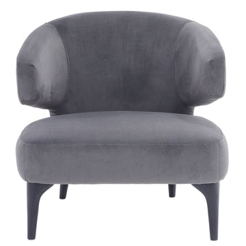 Wood Round Back Accent Chair - Gray