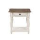 Florian - End Table - Oak & Antique White Finish