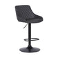 Anibal - Adjustable Height Swivel Bar Stool - Gray / Black