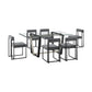 Kai Anastasia - Rectangular Glass Dining Table Set - Matte Black Base