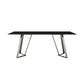 Cressida - Glass And Stainless Steel Rectangular Dining Room Table - Black / Brushed