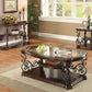 Laney - Scrollwork Entryway Sofa Console Table - Deep Merlot