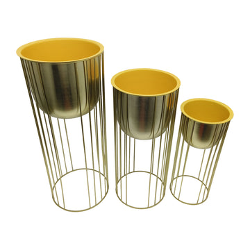 16 / 20 / 24" Raised Planters (Set of 3) - Gold / Yellow