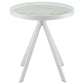 Briggs - Round Marble Printed Glass Top End Side Table