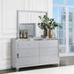 Larue - 6-Drawer Dresser With Mirror - Silver