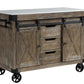 Alforvott - Serving Cart - Marble & Weathered Gray Finish