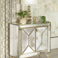 Lupin - 2-Door Mirrored Storage Accent Cabinet - Champagne
