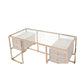 Huyana - Desk - Clear Glass & Gold