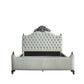 House - Delphine - Queen Bed - Two Tone Ivory Fabric & Charcoal Finish