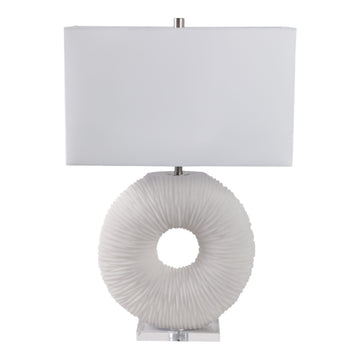 Nataly Quartz Resin Table Lamp - White