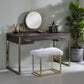 Perle - Vanity Desk - Champagne Gold & Black Finish