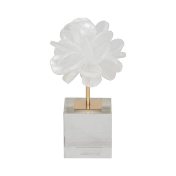 8" Liliana Small Crystal Flower Statuary - White