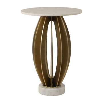 25" Laurent Table - White Marble