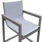 Marina - Outdoor Patio Barstool With Sling Textilene And Accent Arms - Gray Powder