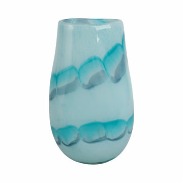 12X7" Bead Pattern Glass Vase - Blue