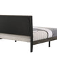 Valdemar - Queen Bed - Brown Fabric & Weatheted Gray Finish