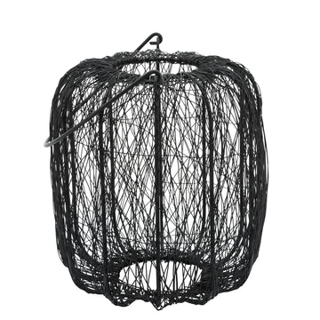 Metal Wire Lantern 10" - Black