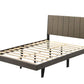 Valdemar - Queen Bed - Brown Fabric & Weatheted Gray Finish