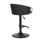 Solstice - Adjustable Black Swivel Barrstool - Black Powder / Gold