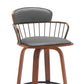 Willow - Swivel Walnut Wood Faux Leather Stool