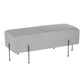 Daniella - Bench - Black Metal And Gray Fabric