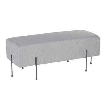 Daniella - Bench - Black Metal And Gray Fabric