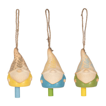 Ceramic Gnome Bells (Set of 3) - Multi