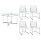 Keeling - 5 Piece Round Glass Top Acrylic Dining Set - Chrome