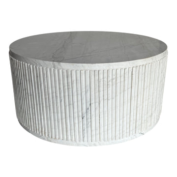 Entice Marble Fluted Coffee Table - White