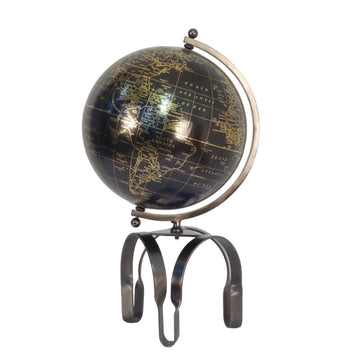 Rally Large Metal Globe 22" - Black