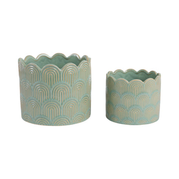 6" / 8" Arch Planters (Set of 2) - Sage Green