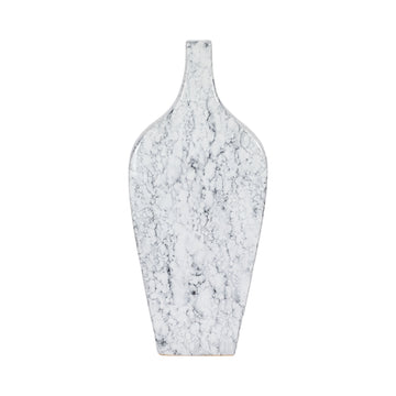 Karlin Large Marbled Vase - White