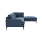 Serena - Velvet Chaise Sectional With Black Legs