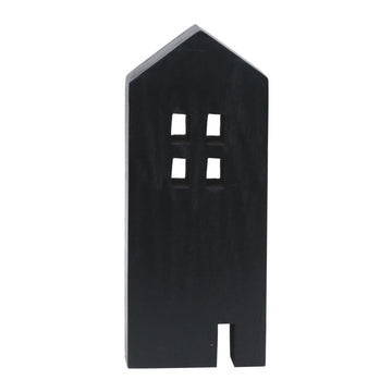 10" Wood House Decor - Black