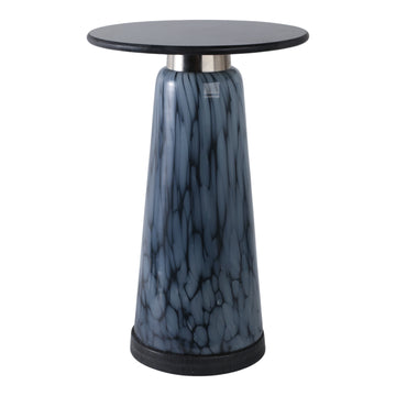 22" Posados Tall Art Table With Marble Top - Blue