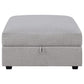 Cambria - Square Upholstered Storage Ottoman - Gray